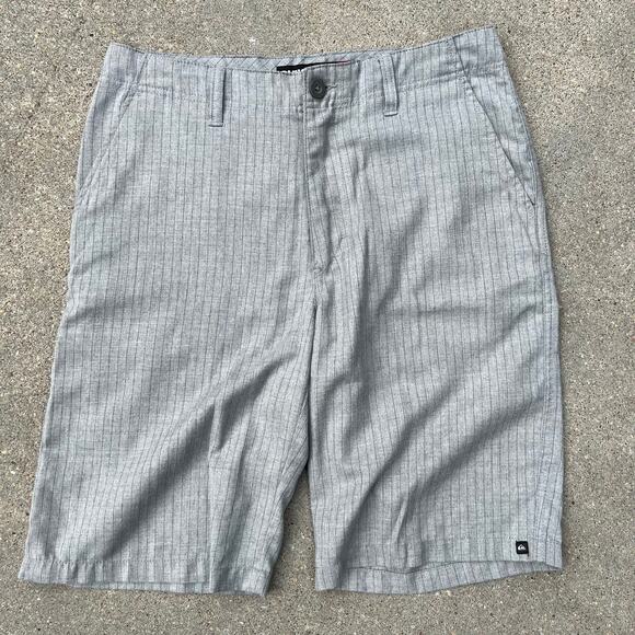 Quiksilver gray striped board shorts swim trunks size 30 - Picture 1 of 3